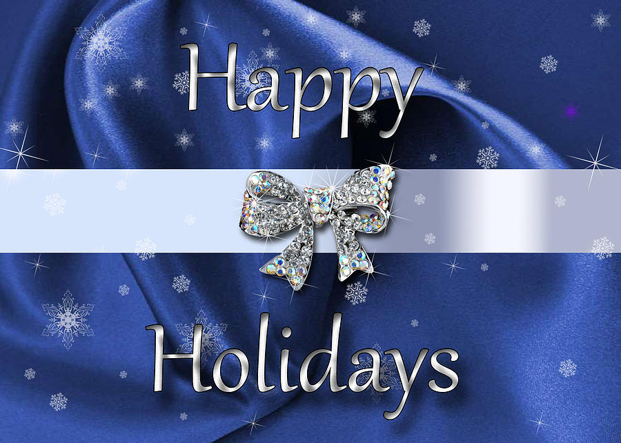 Happy Holidays beautiful diamonds greeting card