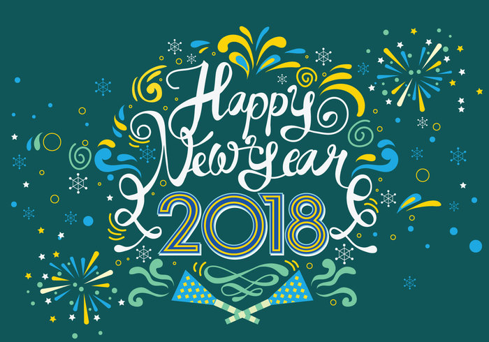 Happy New Year 2018 Greeting Card