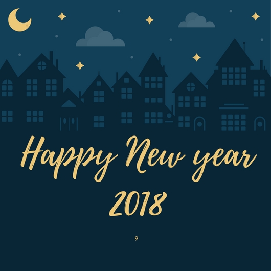 Happy New Year 2018 Houses In Background Night Picture
