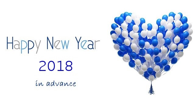 Happy New Year 2018 In Advance Heart Balloons