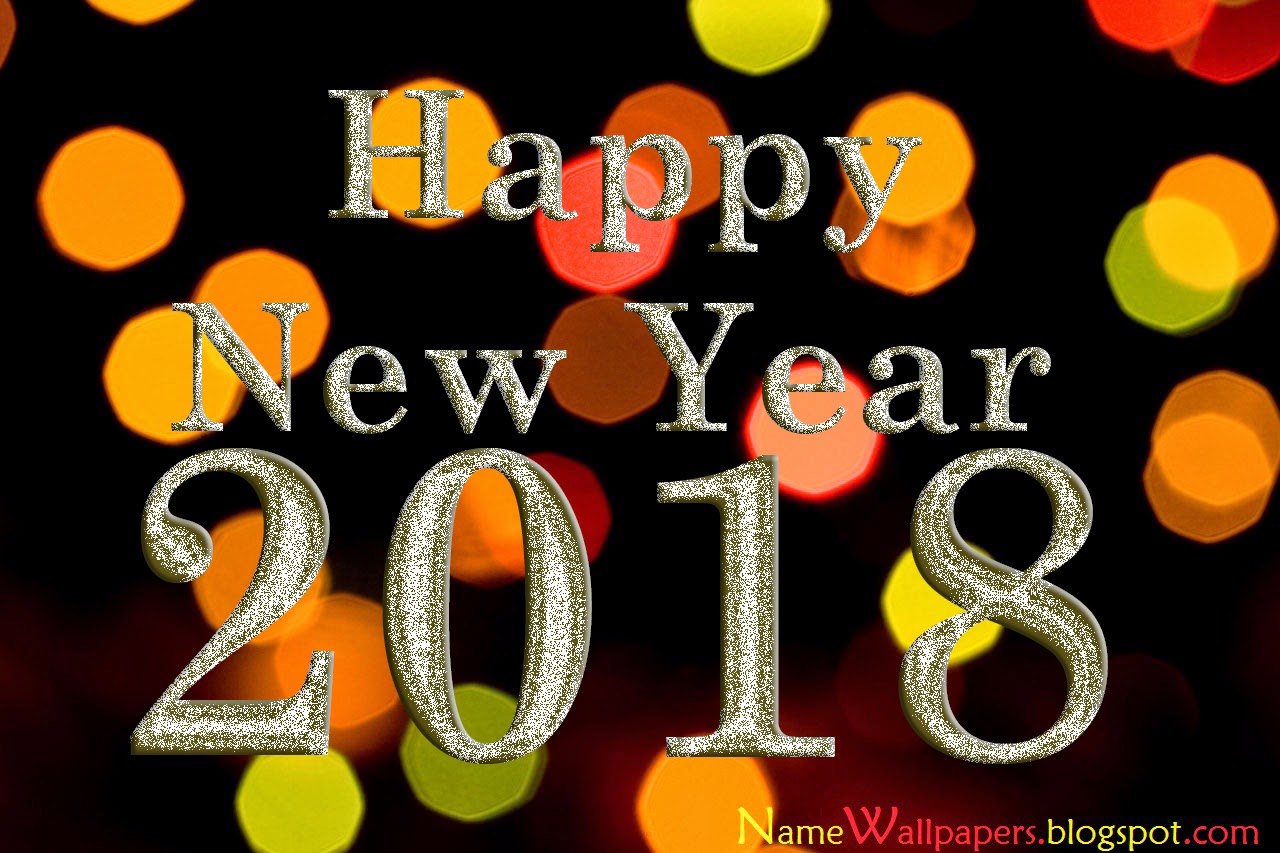 Happy New Year 2018 Sparkle Text
