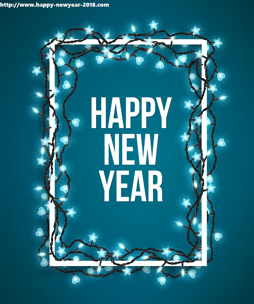 Happy New Year Lights decoration card