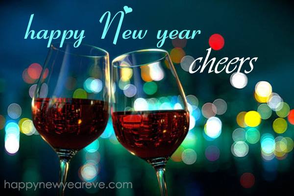 Happy New Year cheers beer glasses image