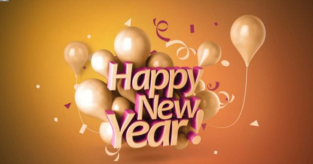 Happy New Year golden balloons picture