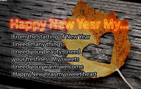 Happy New Year my sweet heart leaf heart picture