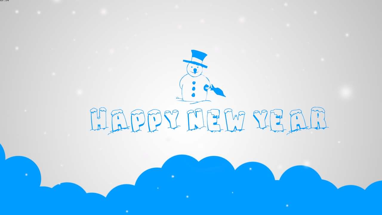 Happy New Year snowman picture