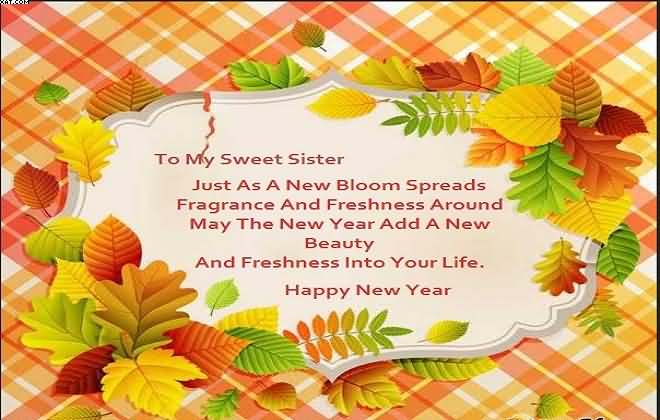 Happy New Year wishes for sweet sister
