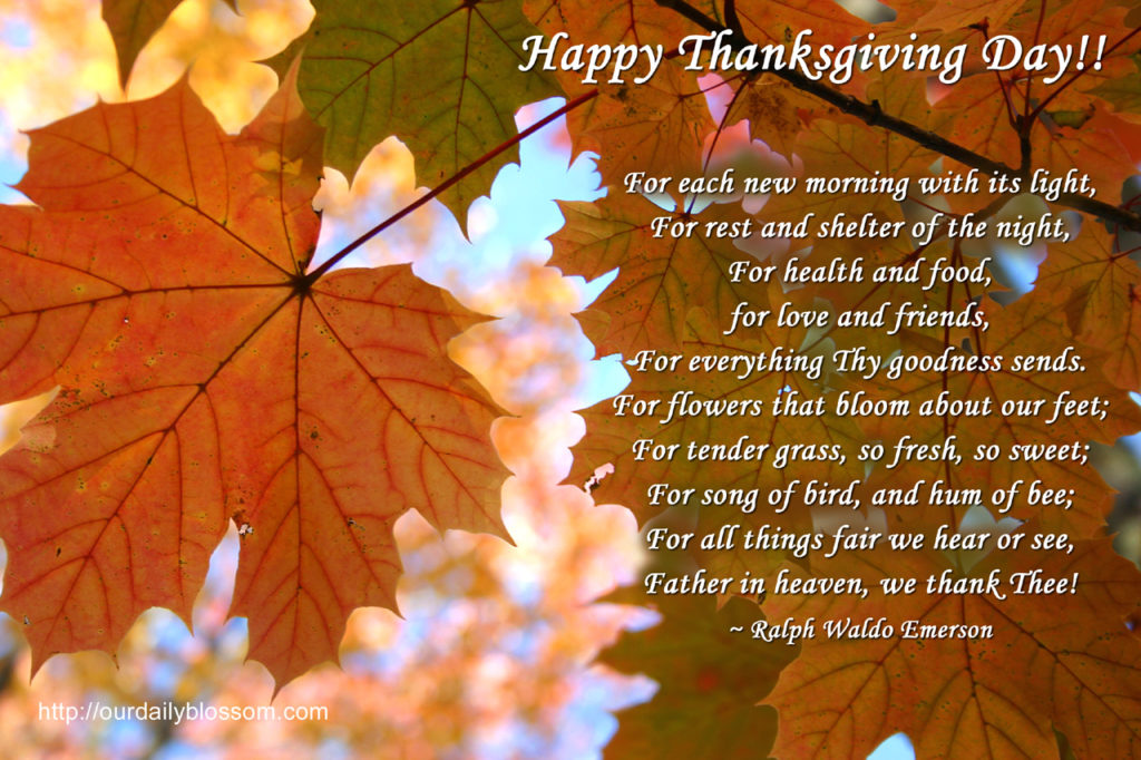 Happy Thanksgiving Day Ralph Waldo Emerson