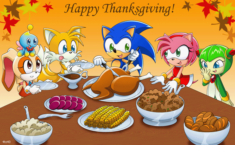 Happy Thanksgiving Day Sonic Anime Character Picture