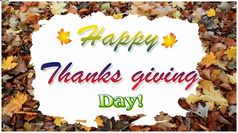 Happy Thanksgiving Day leaves card