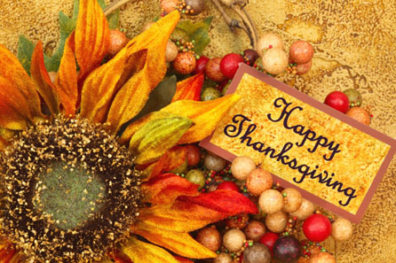 Happy Thanksgiving flower wishes card