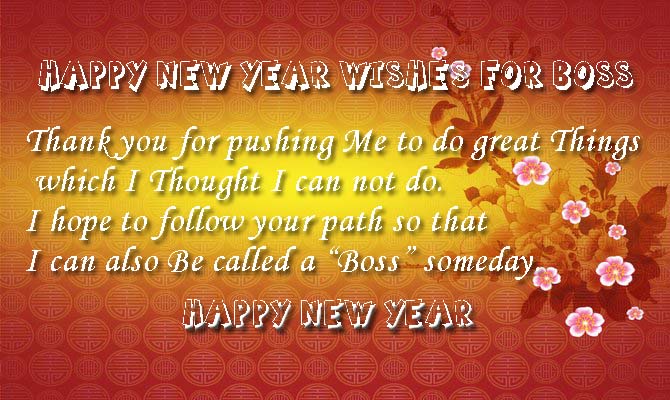 Happy new year wishes for boss