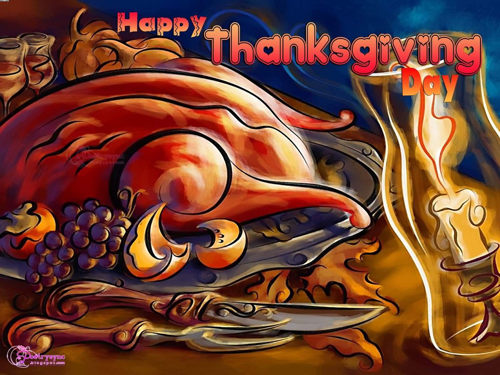 Happy thanksgiving day roasted turkey