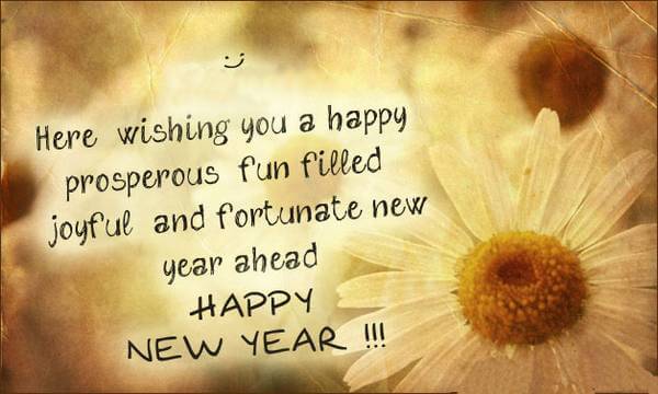 Here wishing you a happy prosperous fun filled joyful and fortunate new year ahead Happy New Year