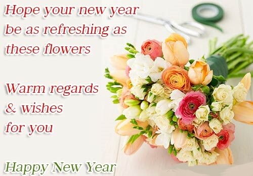 Hope your new year be as refreshing as these flowers Happy New Year