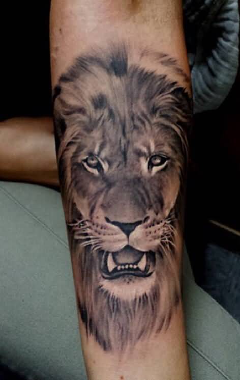 Lion Face Tattoo design idea for Men