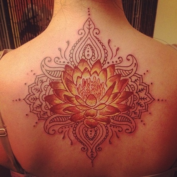 Lotus Flower Tattoo On Back