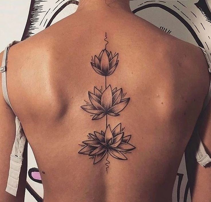 Lotus Tattoo On Spine