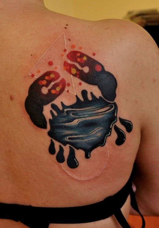 Melted Crab Tattoo Design