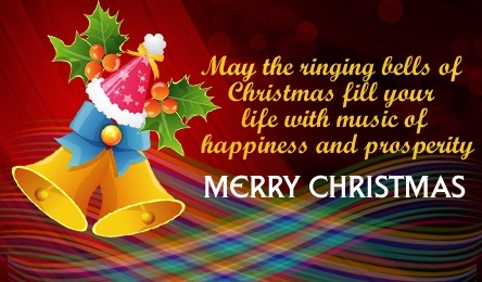 Merry Christmas wishes with jingle bells image