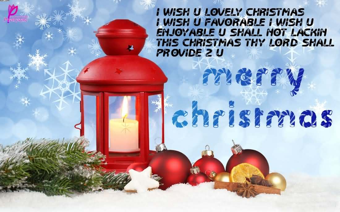 Merry ChristmasBeautiful lamp and balls wallpaper