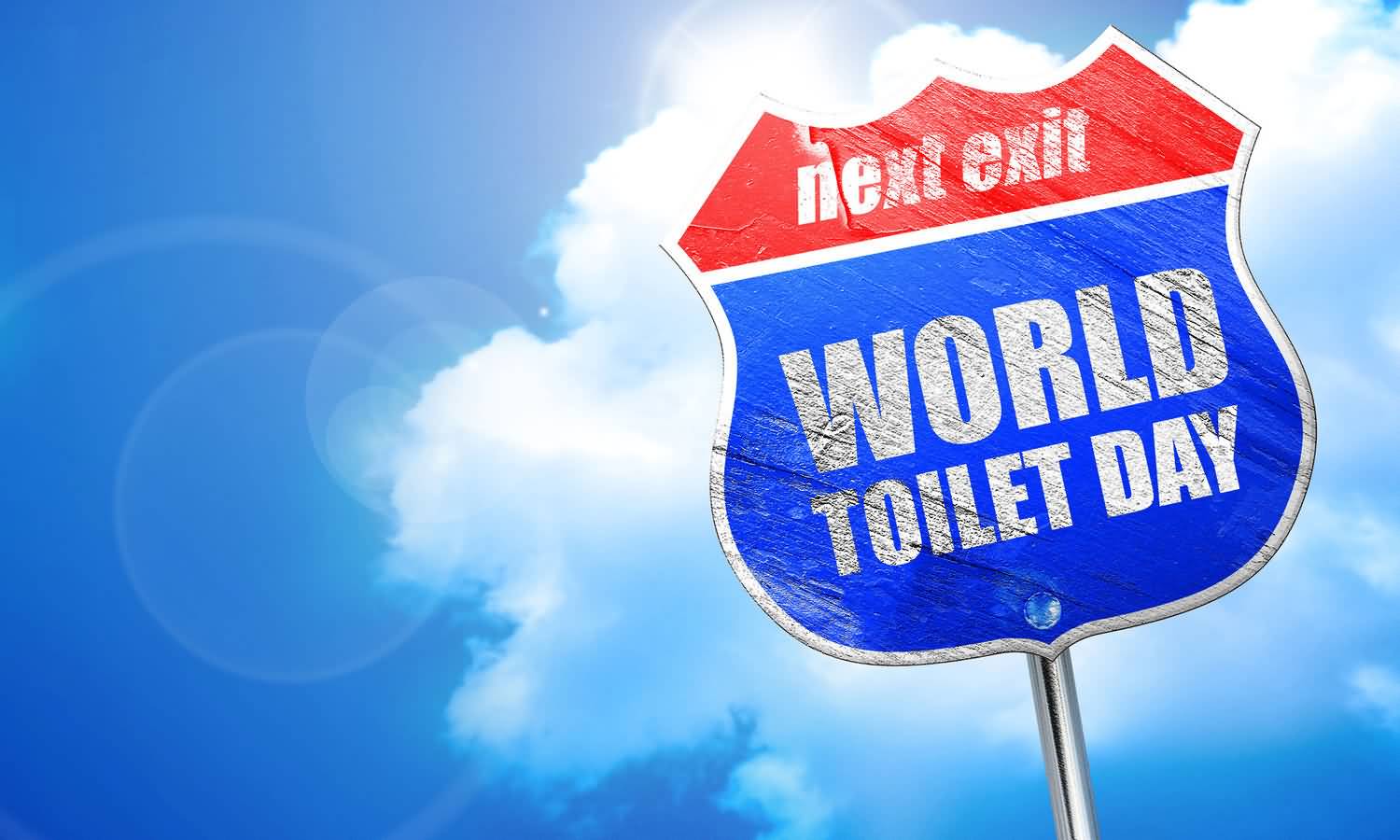 Next Exit World Toilet Day Signboard