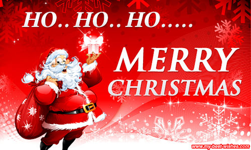Santa Claus wishes you Ho Ho Ho Merry Christmas image