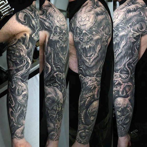 42 Popular Concept Angel And Demon Sleeve Tattoo Gallery
