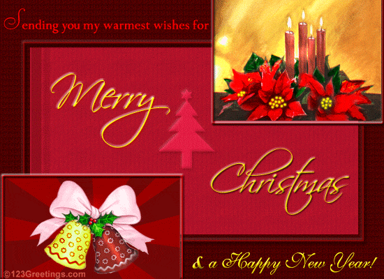 Sending you my warmth wishes for Merry Christmas and happy New Year