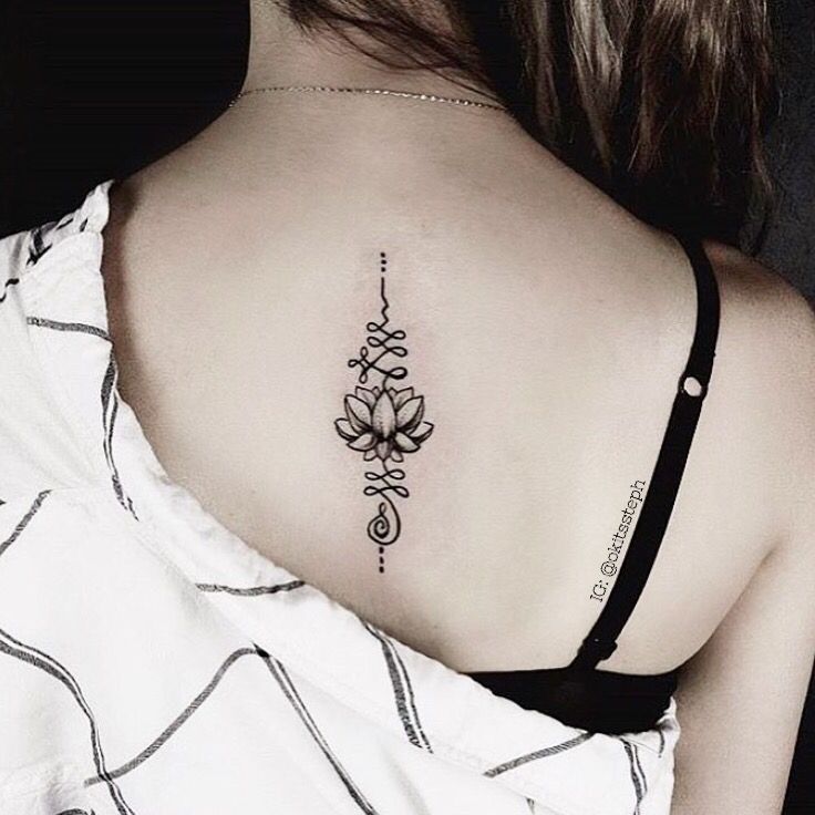 Small Lotus Tattoo On back