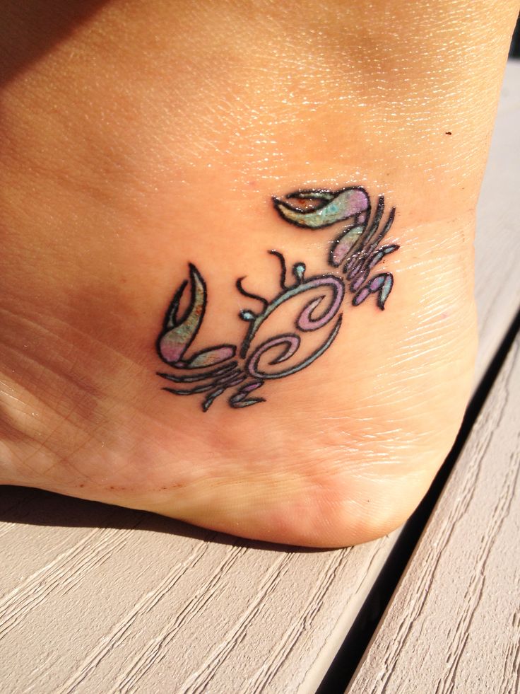 Tiny Crab Tattoo On Ankle