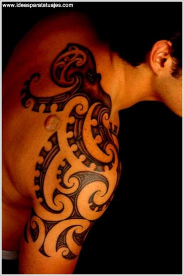 Tribal Octopus Shoulder Tattoo For Men