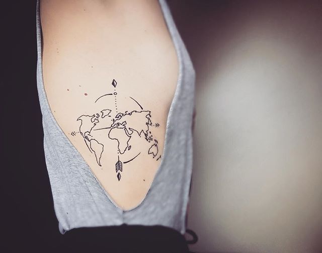 Very Unique Travel Tattoo To Express Your Wanderlust