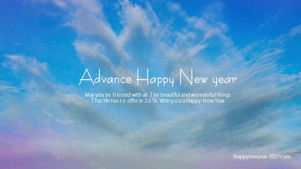 Wish you a Happy New Year in advance