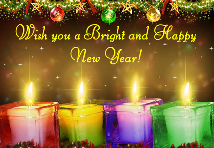 Wish you a bright and Happy New Year colorful candles picture