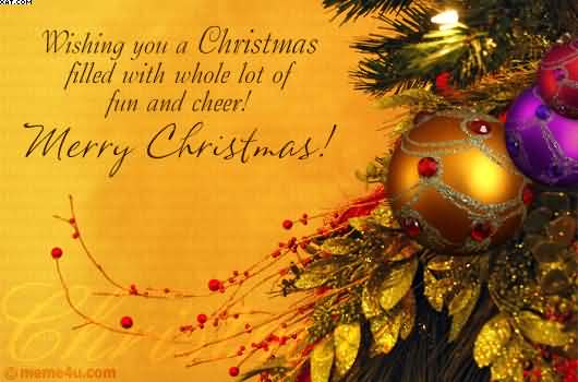 Wishing you a Christmas filled with whole lot of fun and cheer Merry Christmas