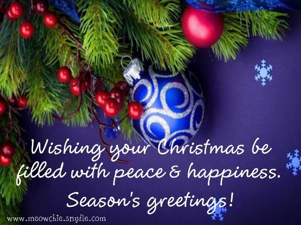 Wishing your christmas be filled with peace and happiness seasons greeting