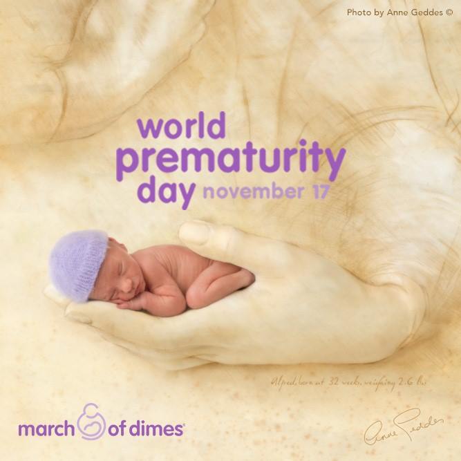 World Prematurity Day November 17 Premature Baby In Hands Painting