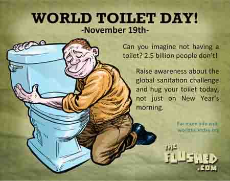 World Toilet Day November 19th Man With Toilet Seat