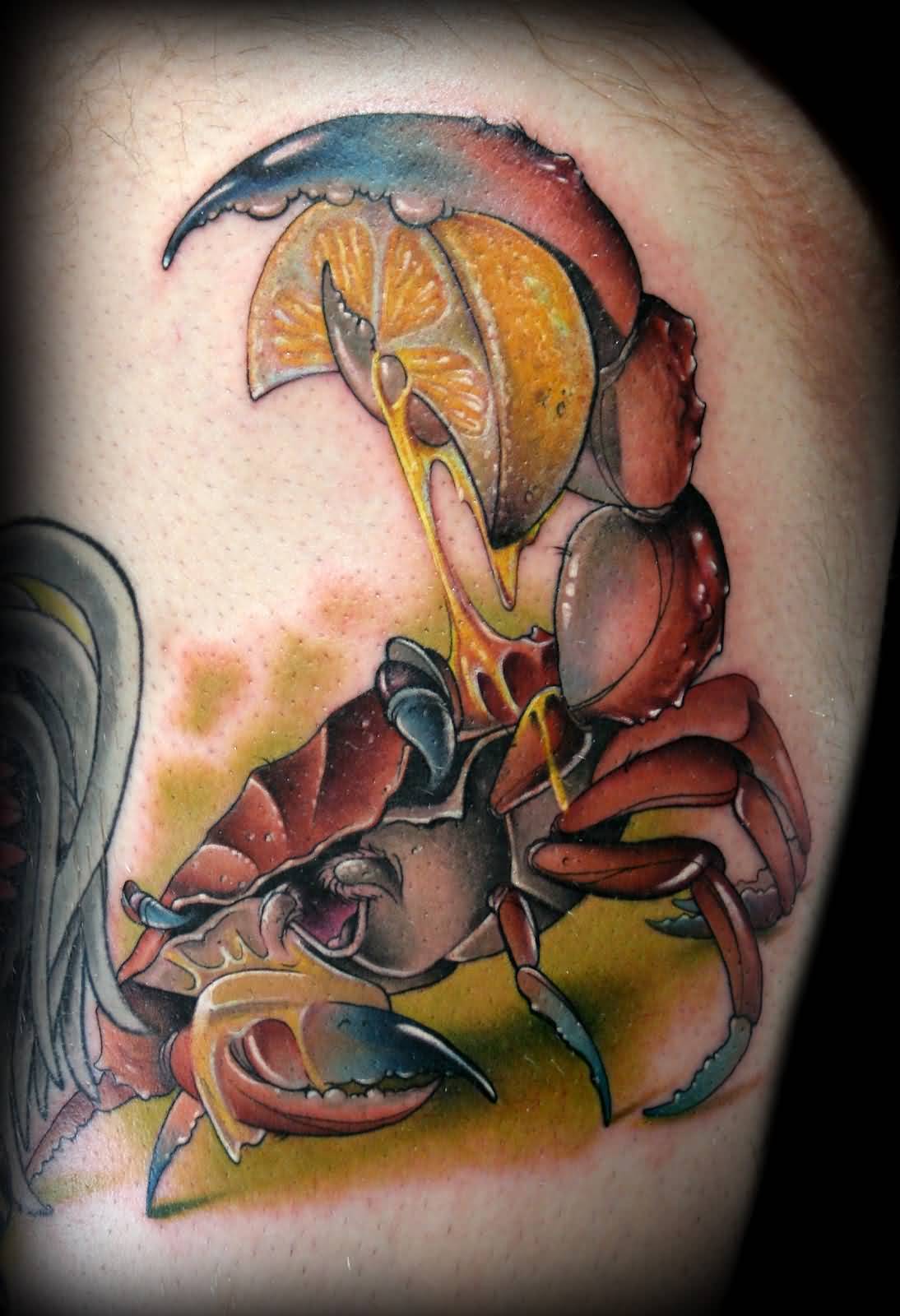 lemon And Butter With Crab Tattoo