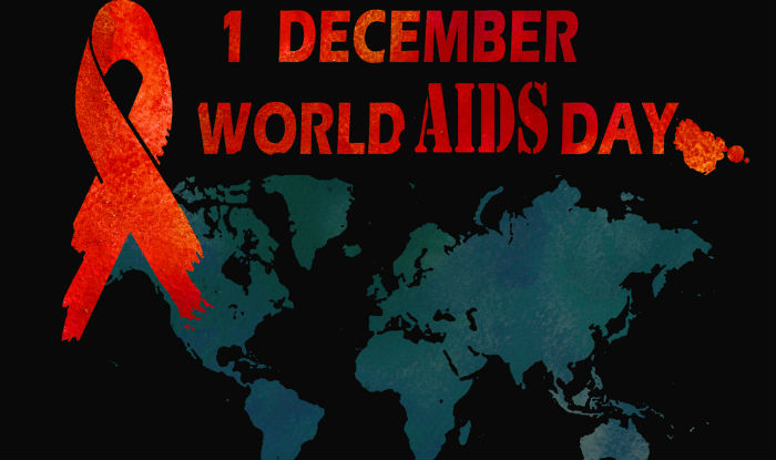 1 December World Aids Day World Map In Background