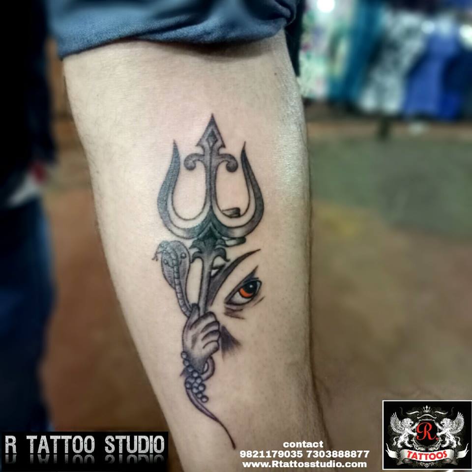 Amazing Trishul Tattoo On Forearm By R tattoo studio