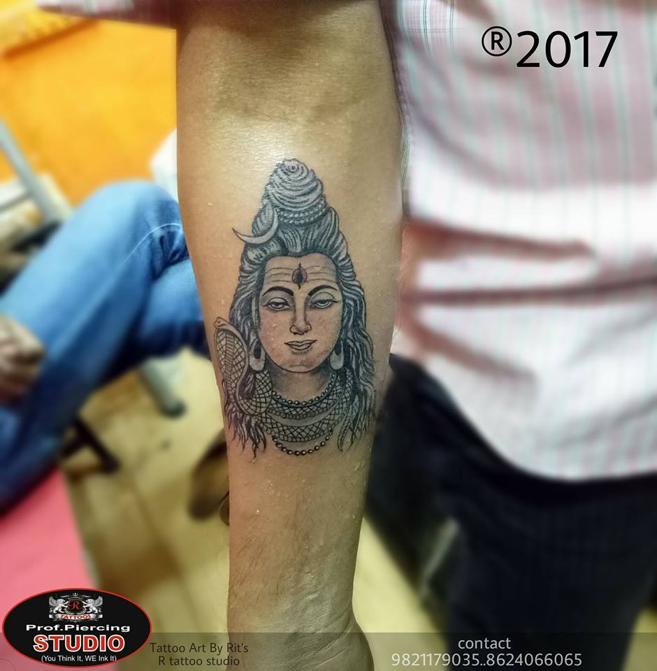 Shiva Tattoo On Forearm by R tattoo studio