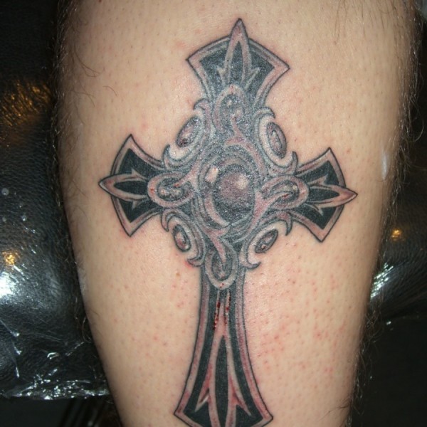 3d Classic Cross Tattoo on Forearm