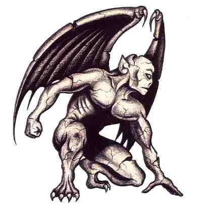 A Grey Winged Devil Tattoo Design