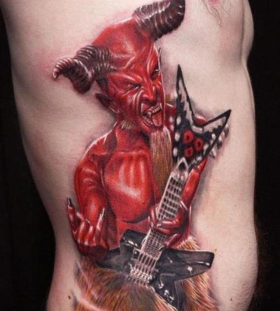 A Rockstar Devil Tattoo On Siderib By Zhivko Baychev