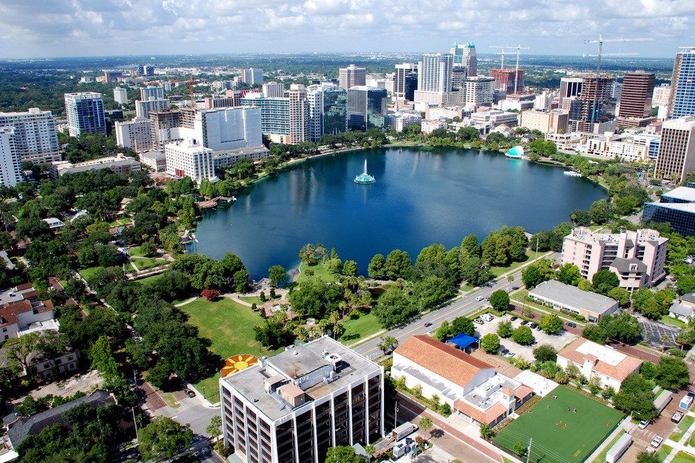 A top View Of Beautiful Lake Eola Park, Orlando, FL