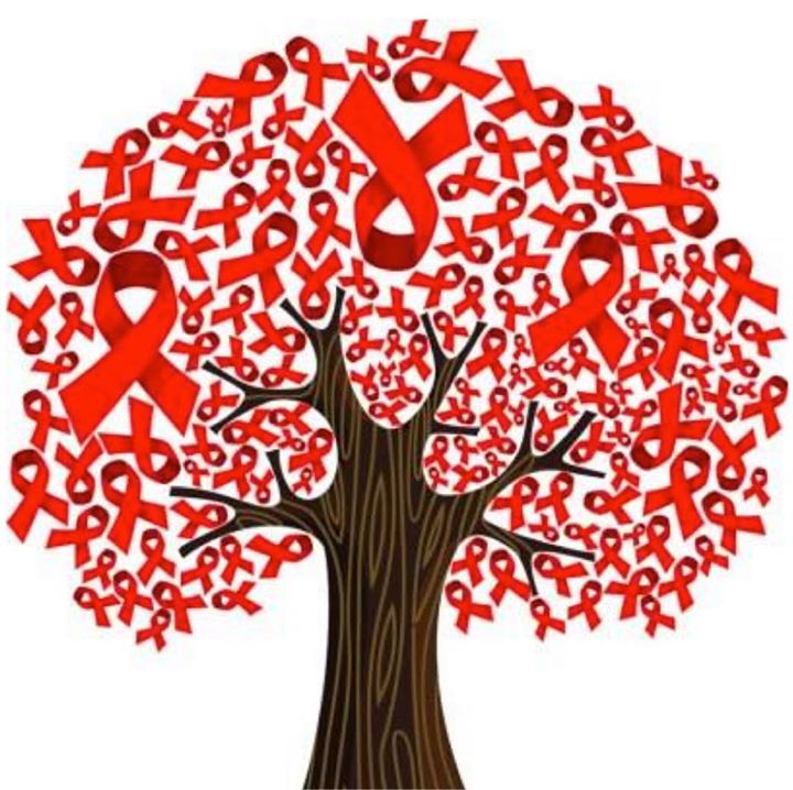 Abstract World Aids Day Floral Tree Icons picuture