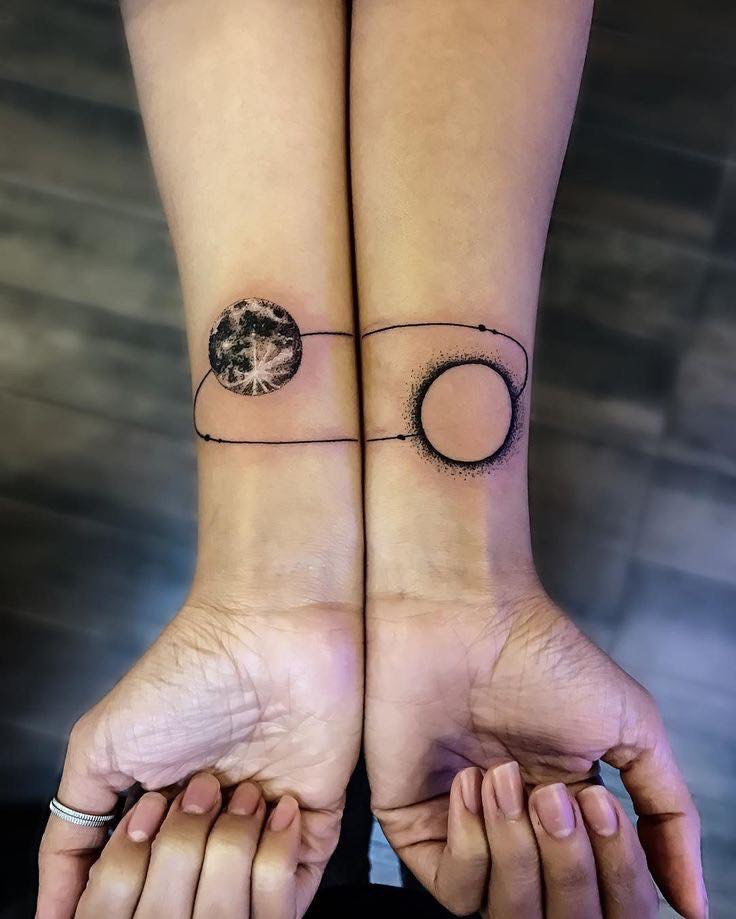 Amazing Connecting Travel Tattoo For Couples