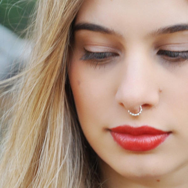 Beautiful Pearly Nose Ring Septum Piercing For Girls